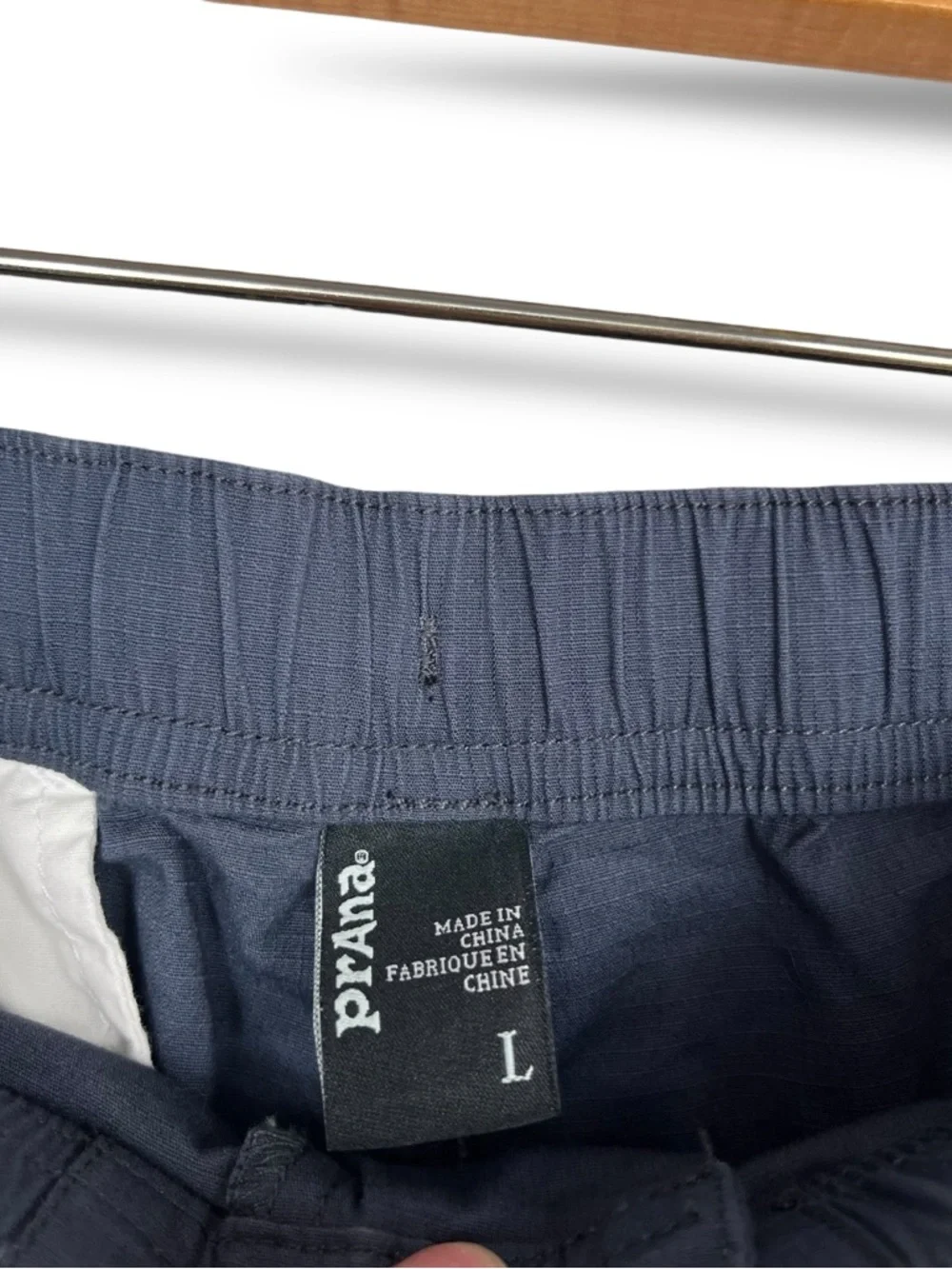 Prana Double Peak E-Waist Shorts Men's L Blue Organic Gorpcore Drawstring
